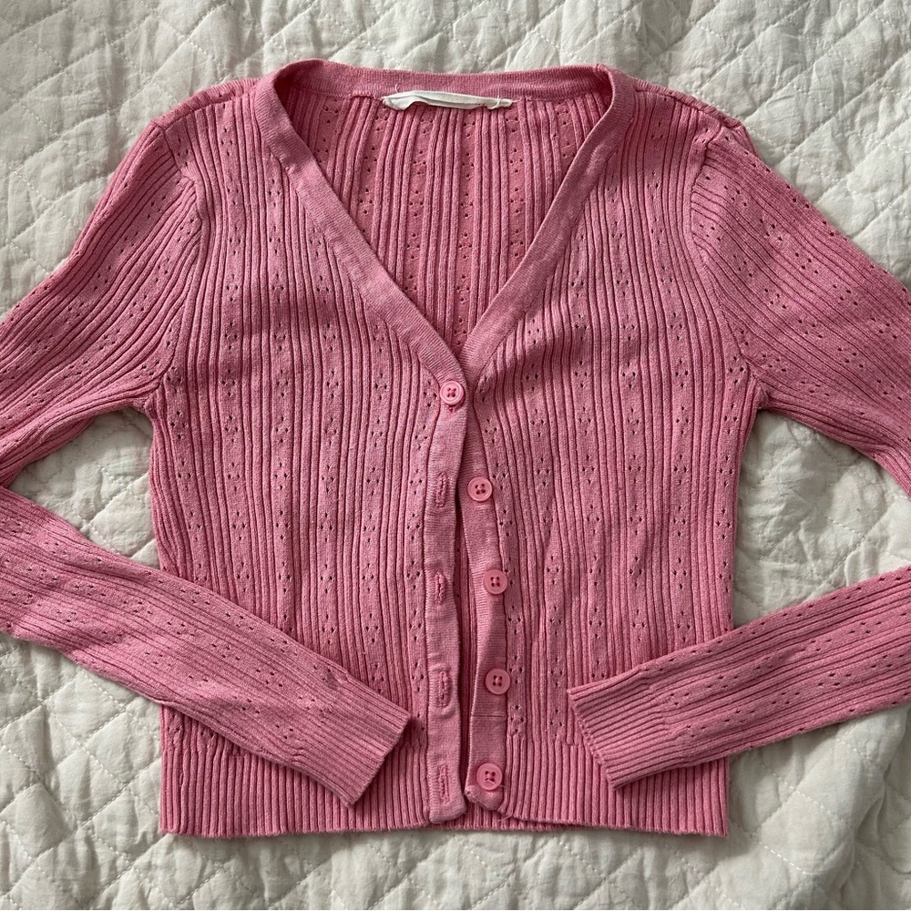 Pink Knit Cardigan